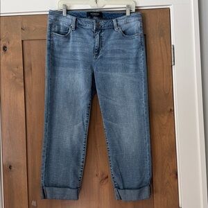 Liverpool Jeans Womens 12/31 Charlie Crop Wide Rolled Cuff Stretch Champlain